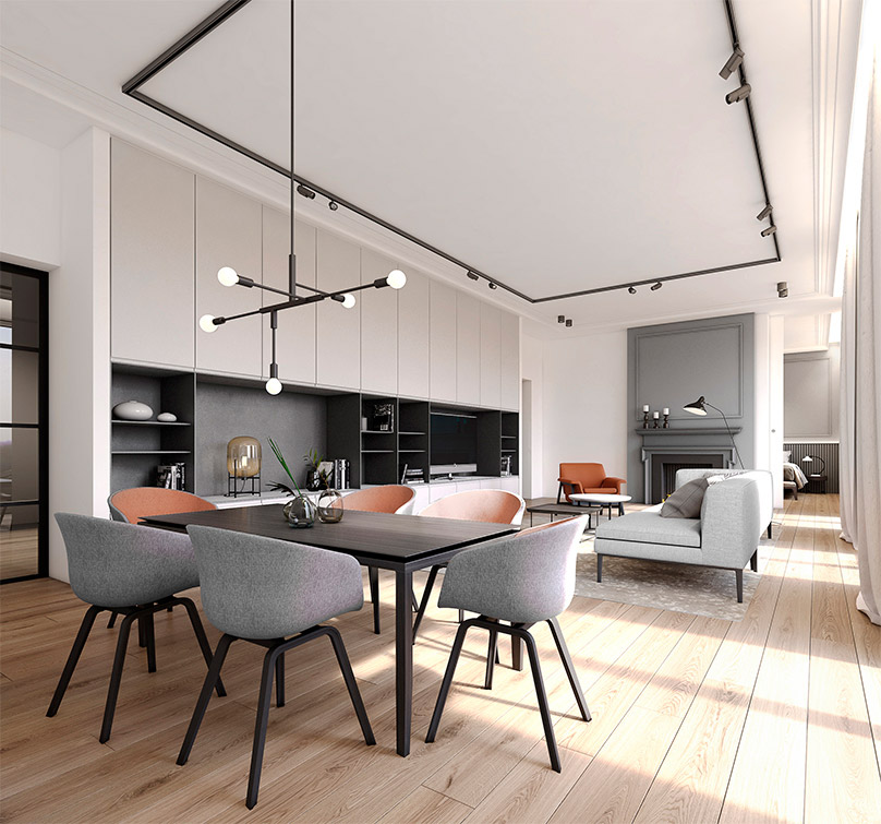 luv studio luxury architects barcelona diagonal principal apartment SQR 01 - Diagonal Monochrome Apartment 