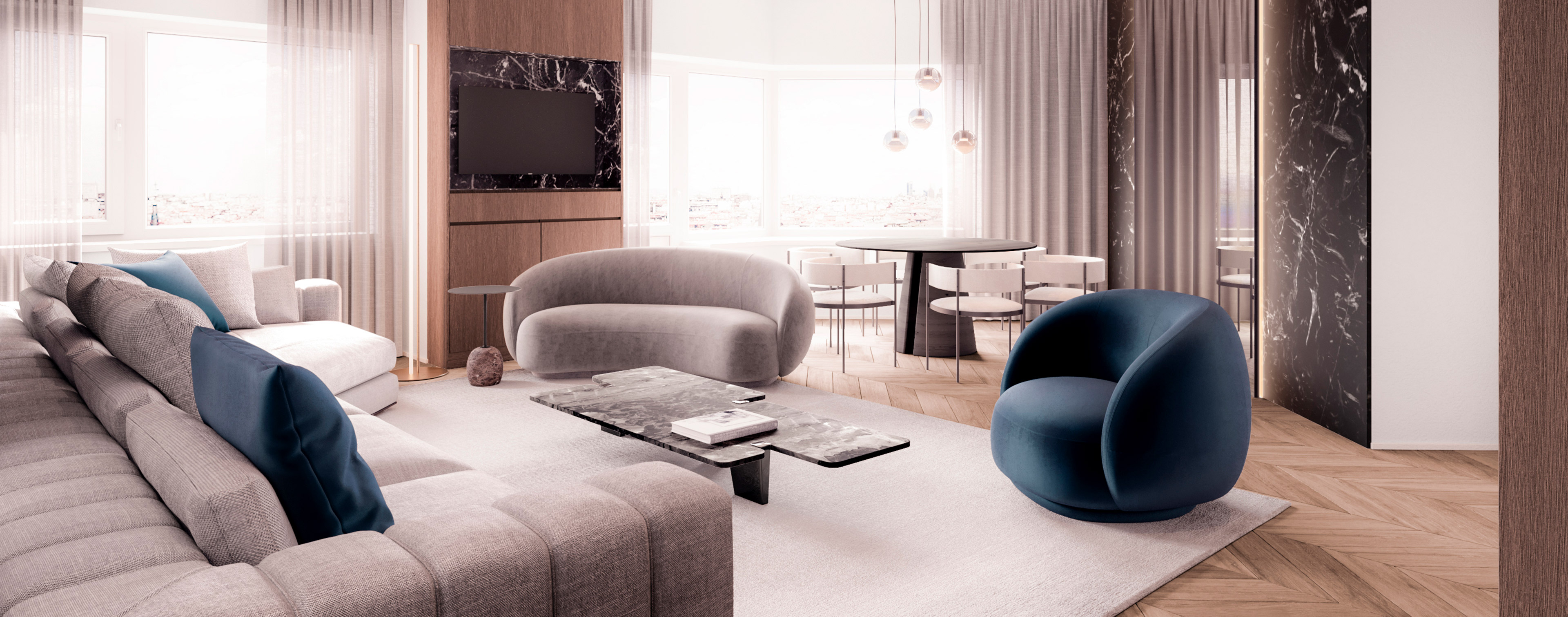 luv studio luxury architects madrid torre madrid apartment IMG 01 - Torre Madrid Apartment 