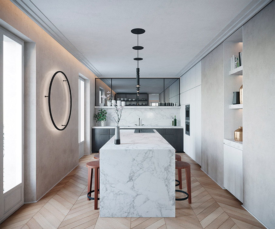 luv studio luxury architects paris rue monge apartment SLD 04 - LUV Studio - Arquitectura y diseño - Barcelona