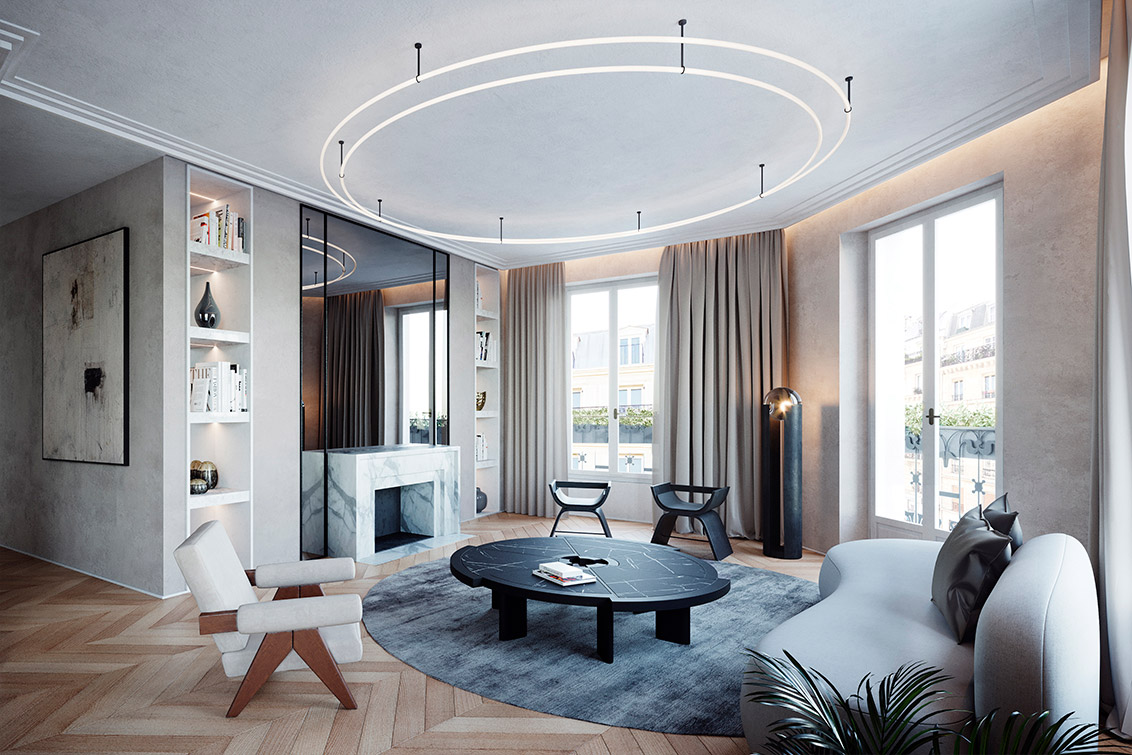luv studio luxury architects paris rue monge apartment SQR 02 - Rue Monge Apartment 