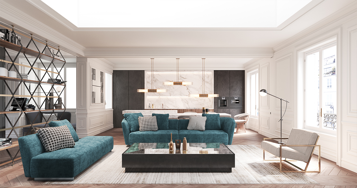 luv studio luxury architects paris saint germain 5th apartment SQR 03 1 - St Germain Des Prés Apartment
