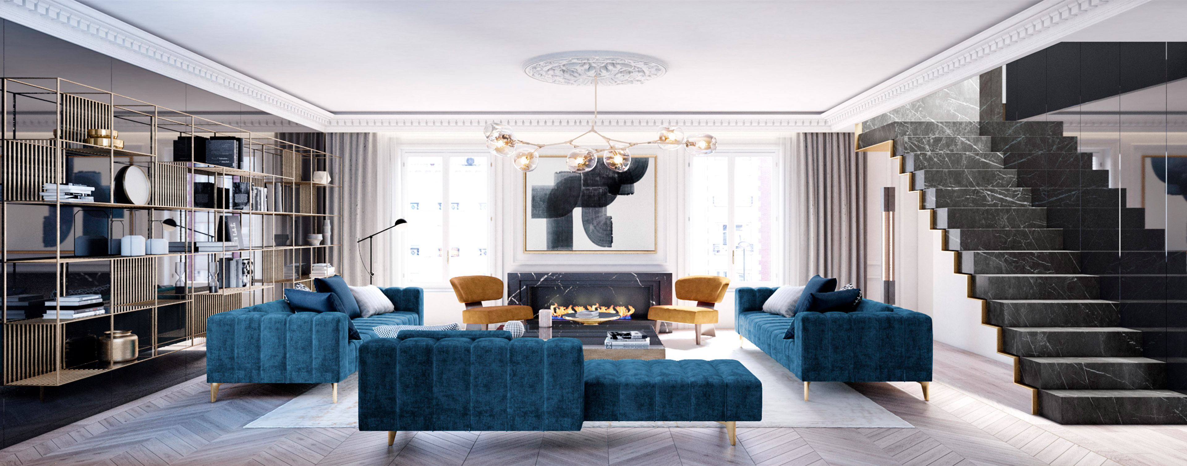 luv studio luxury architects paris saint germain penthouse apartment IMG 01 - St Germain Apartment 