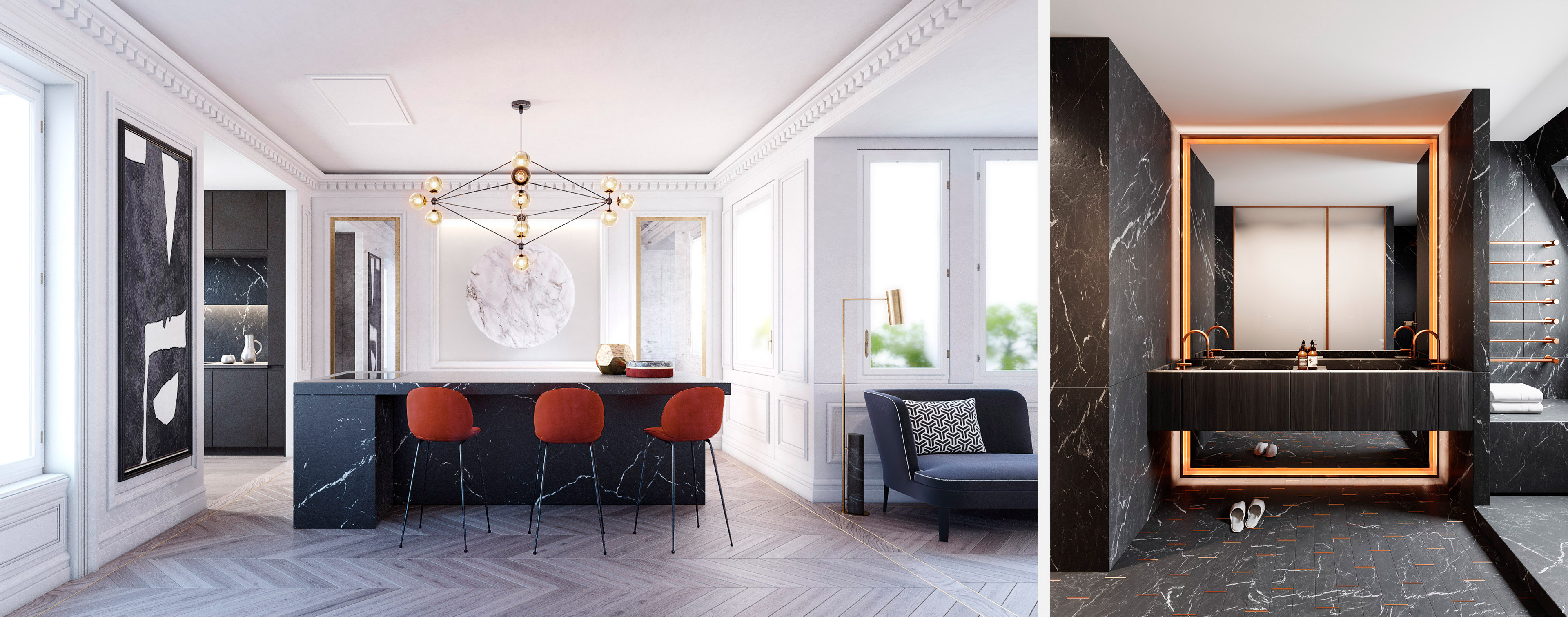 luv studio luxury architects paris saint germain penthouse apartment IMG 02 1 - SAINT GERMAIN PENTHOUSE