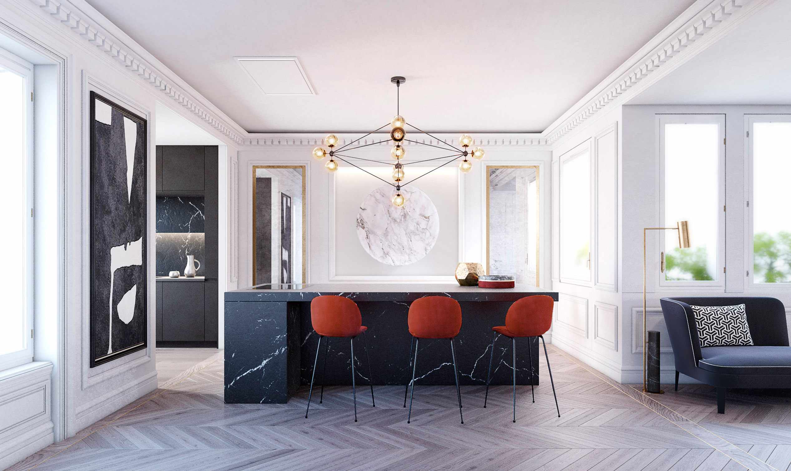luv studio luxury architects paris saint germain penthouse apartment IMG 02 1a - LUV Studio - Architecture & Design - Barcelona